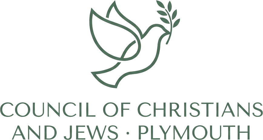 Logo of the Council of Christians and Jews, an interlocking dove and olive branch motif beside the organisation's name.